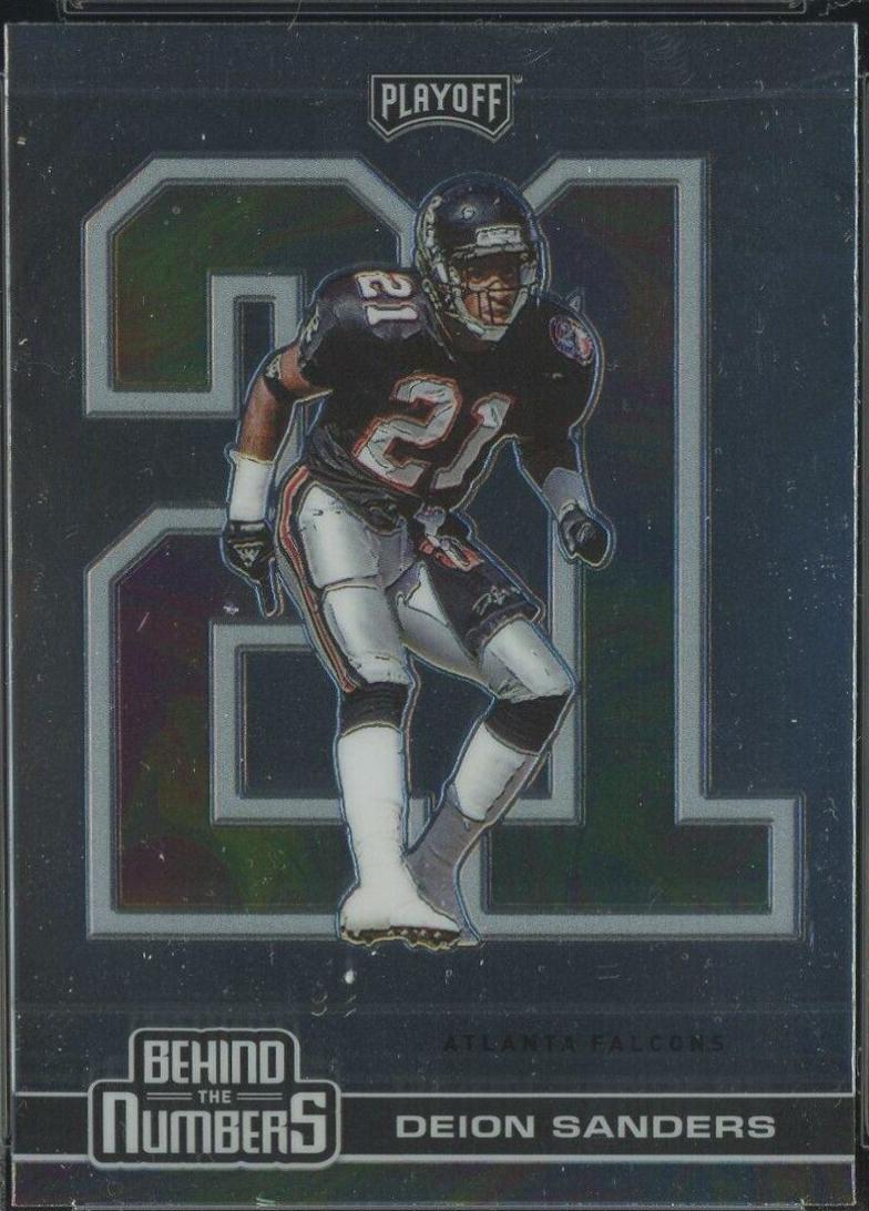 Deion Sanders #BTN-1 Football Cards 2020 Panini Playoff Behind the Numbers