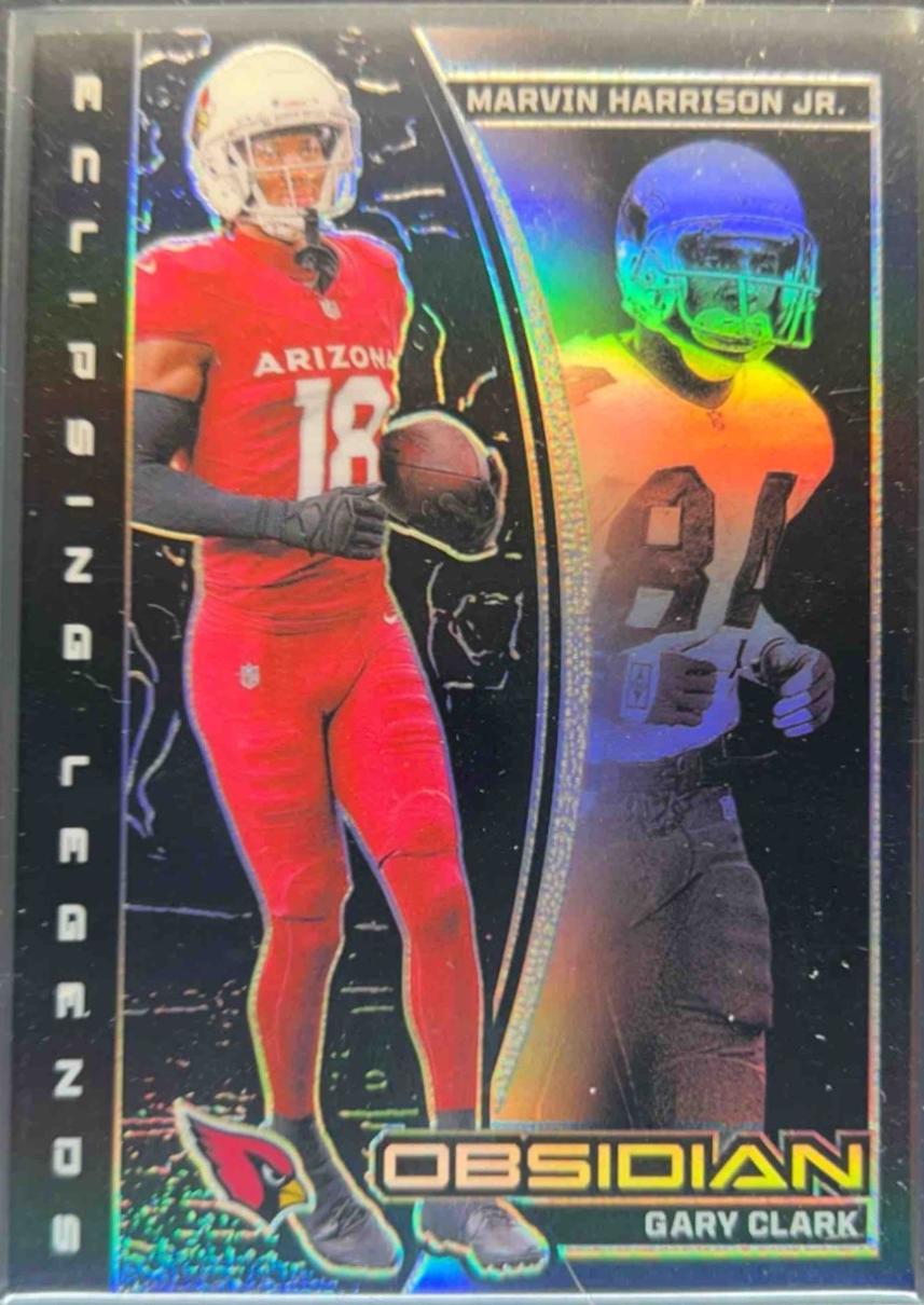 Gary Clark / Marvin Harrison Jr. #12 Football Cards 2024 Panini Obsidian Eclipsing Legends