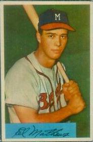 Ed Mathews #64 Baseball Cards 1954 Bowman