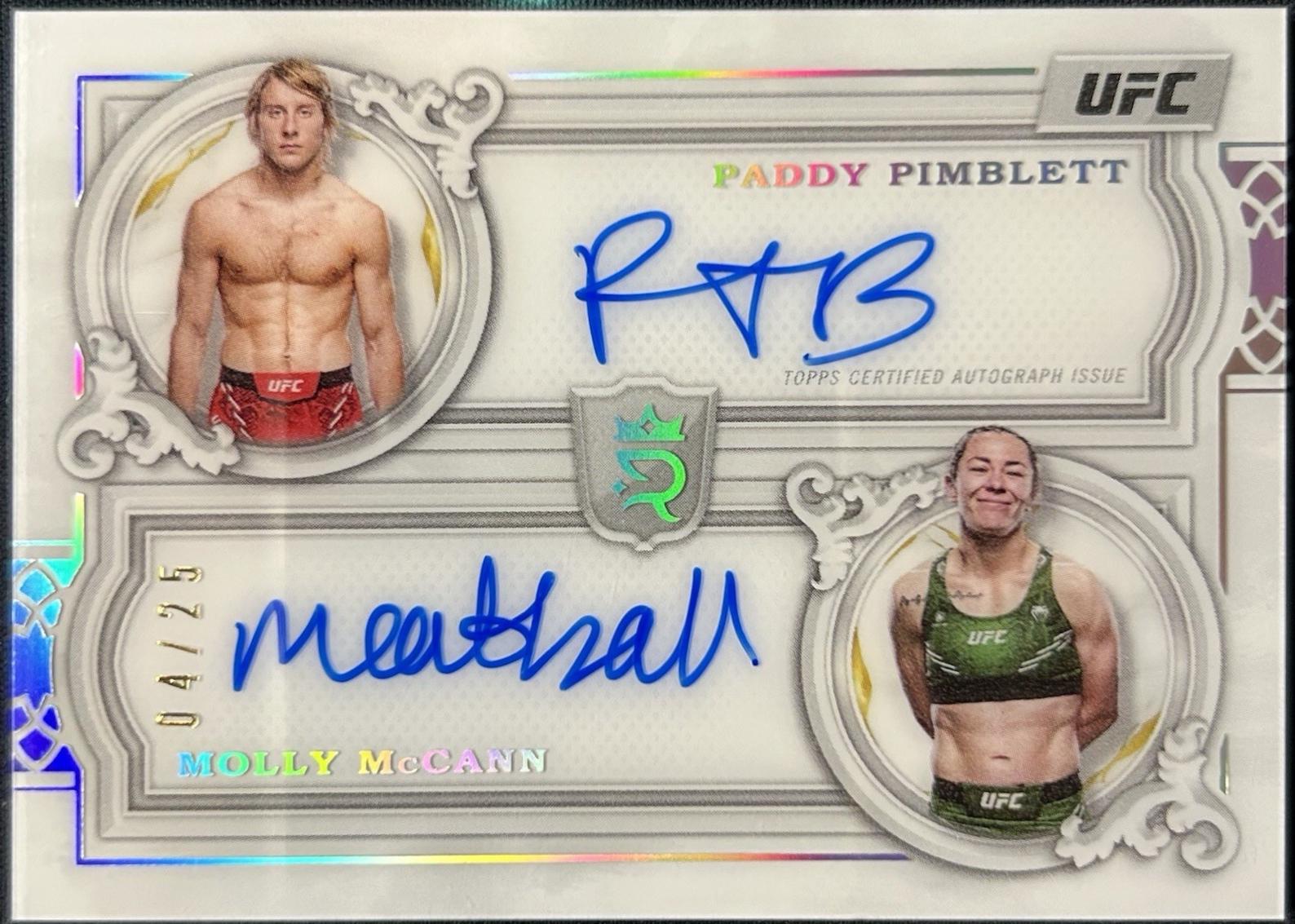 Paddy Pimblett / Molly McCann #DA-PM Ufc Cards 2024 Topps Royalty UFC Dual Autograph