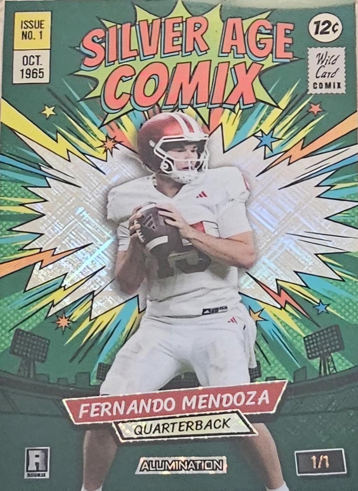 Fernando Mendoza #JSACGR3-FM 2026 Wild Card Alumination Just The Hits Football