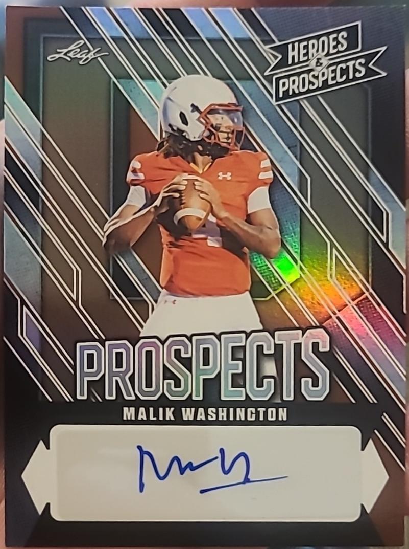 Malik Washington #AP-MW1 2024 Leaf Heroes & Prospects Prospect Autograph Football