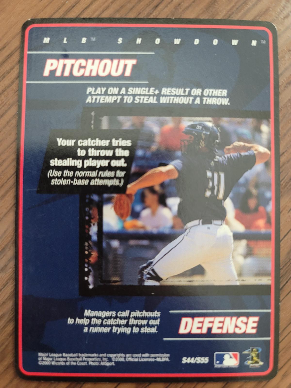 Pitchout #S44 Baseball Cards 2001 MLB Showdown