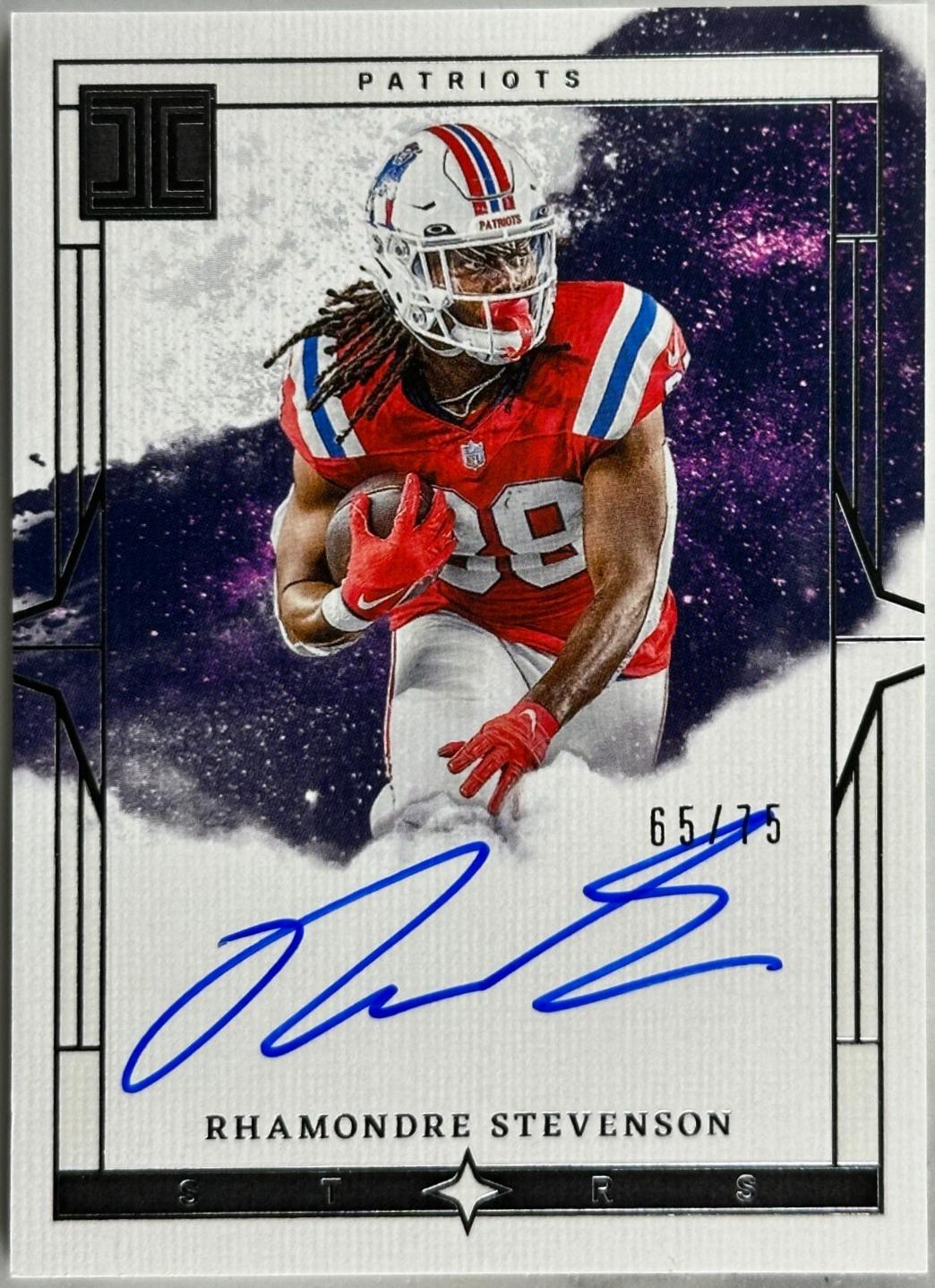 Rhamondre Stevenson #11 Football Cards 2024 Panini Impeccable Stars Signature