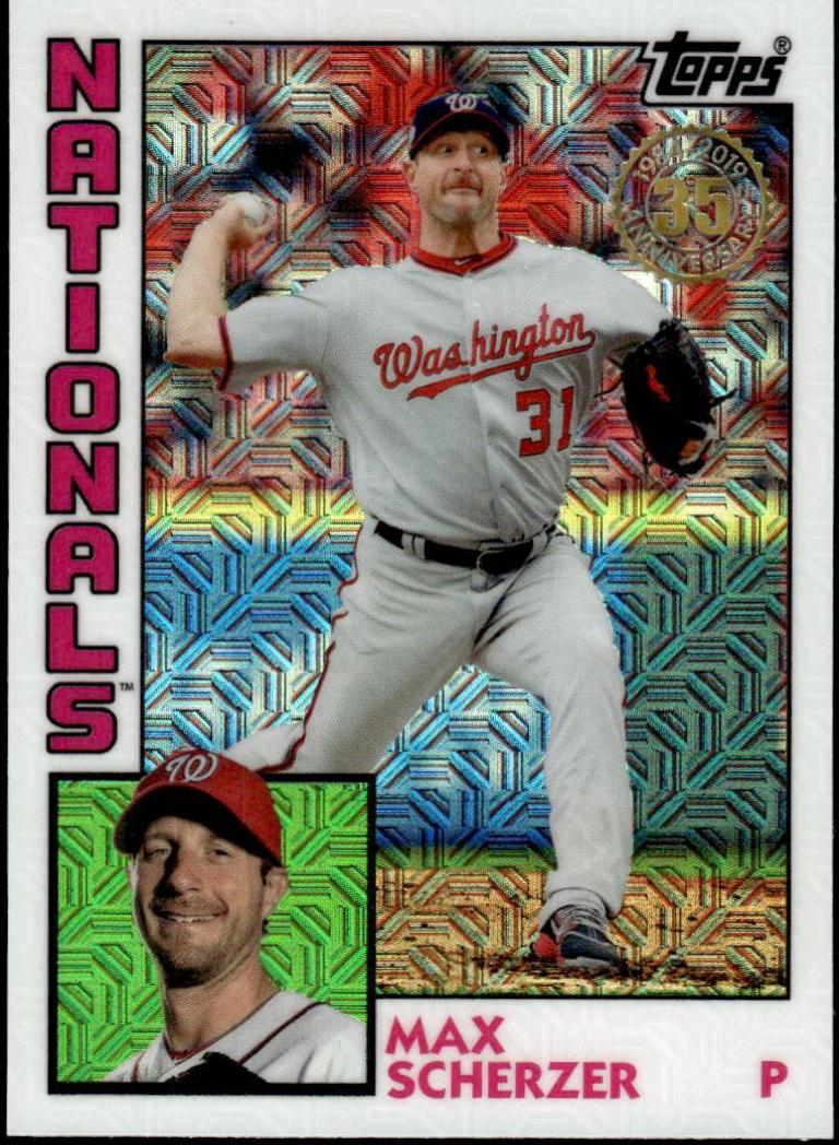 Max Scherzer #T84-45 2019 Topps Silver Pack 1984 Chrome Promo Baseball
