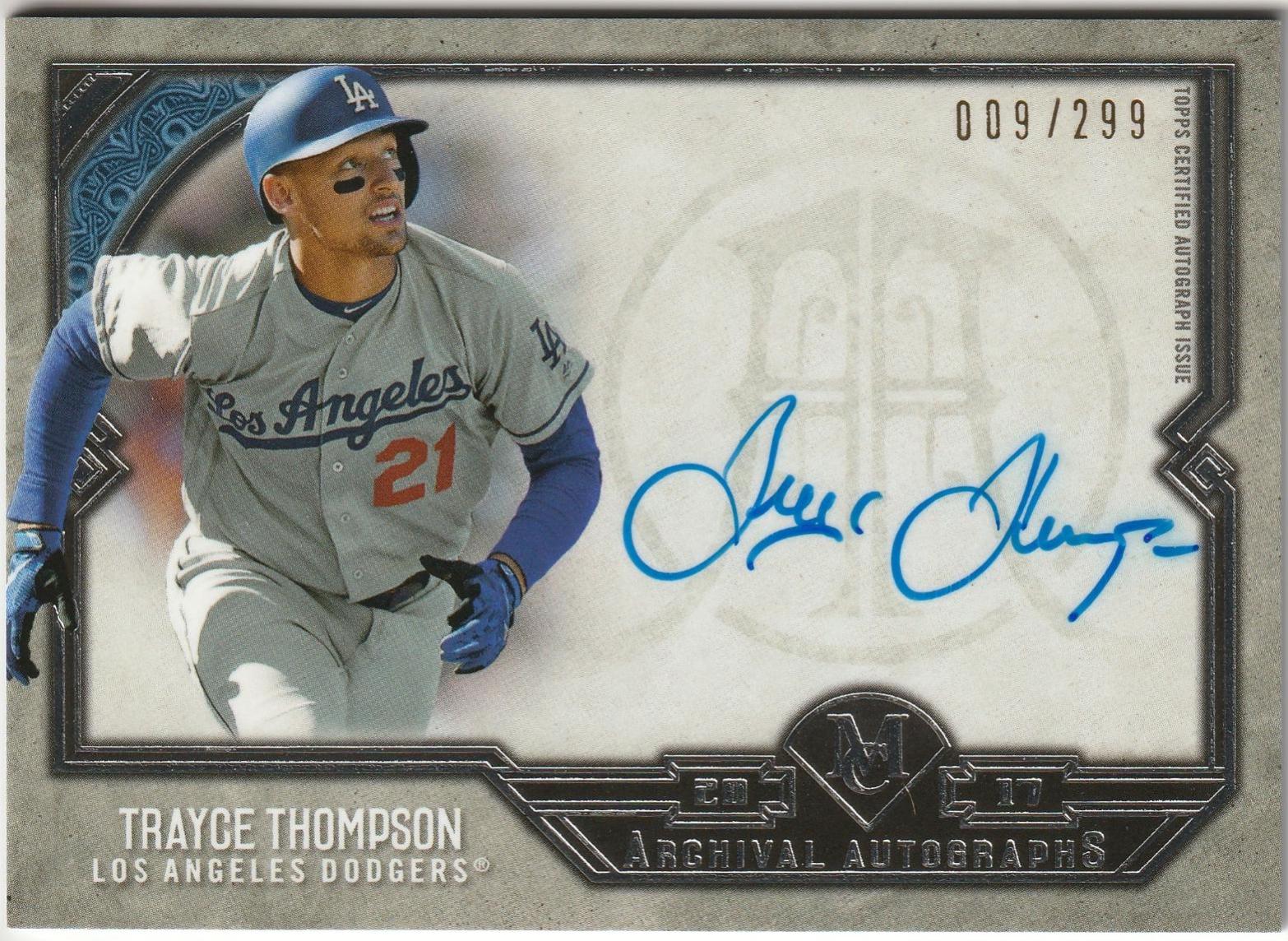 Trayce Thompson #AA-TTH Baseball Cards 2017 Topps Museum Collection Archival Autograph