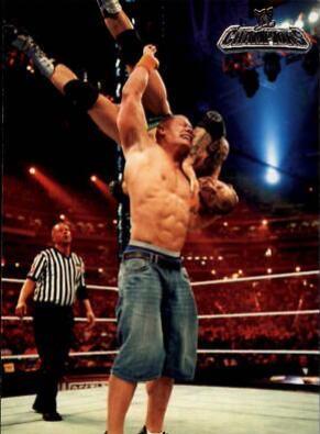 John Cena Defeats Batista #8 Wrestling Cards 2011 Topps WWE Champions