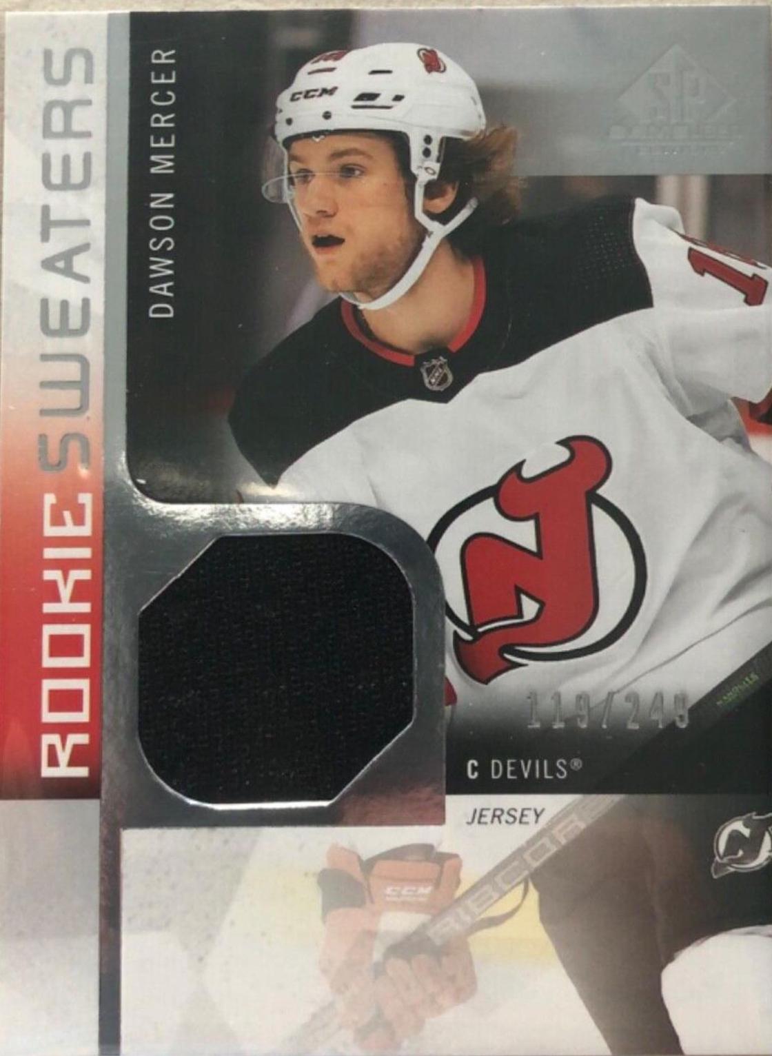 Dawson Mercer #RS-DM Hockey Cards 2021 SP Game Used Rookie Sweaters