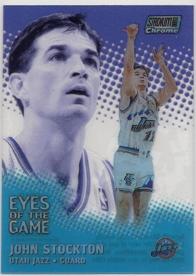 John Stockton #EG10 Basketball Cards 1999 Stadium Club Chrome Eyes of the Game