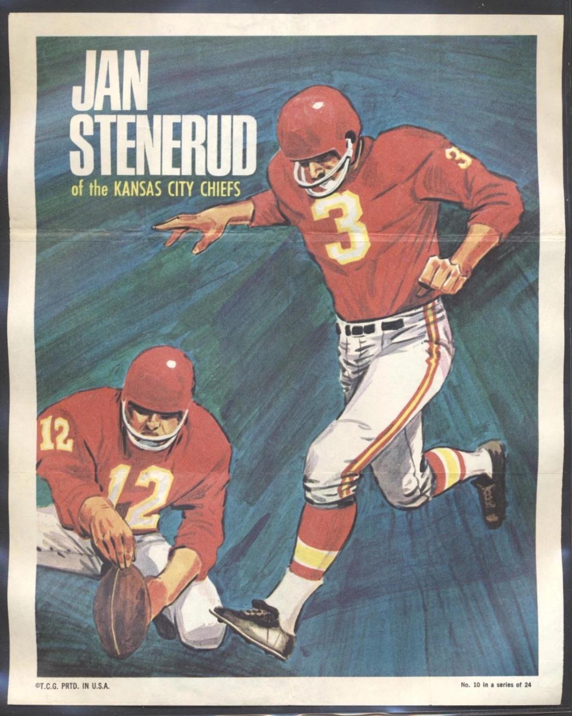 Jan Stenerud #10 1970 Topps Posters Football