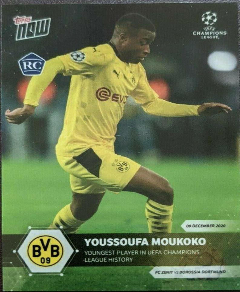 Youssoufa Moukoko #33 Soccer Cards 2020 Topps Now UEFA Champions League