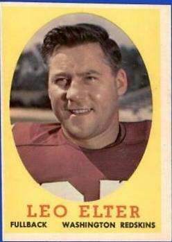 Leo Elter #25 Football Cards 1958 Topps