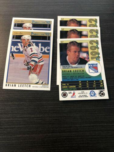 Brian Leetch #57 Hockey Cards 1991 O-Pee-Chee Premier