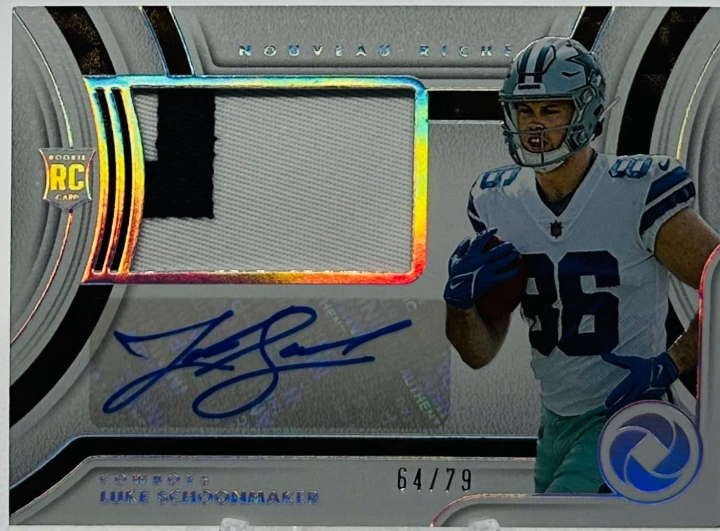 Luke Schoonmaker #NR-28 2023 Panini Gold Standard Nouveau Riche Patch Autographs Football