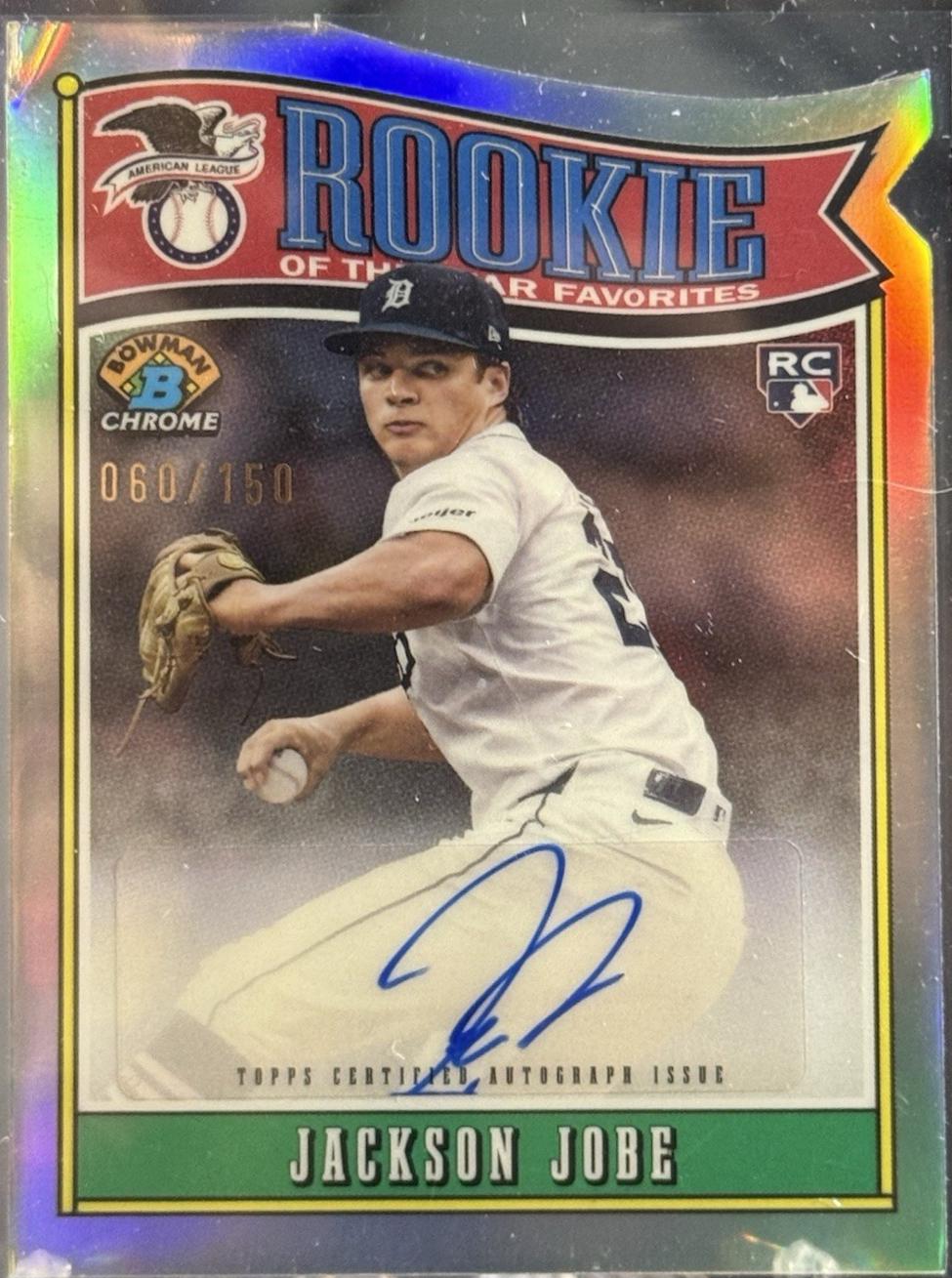 Jackson Jobe #ROY-JJ Baseball Cards 2025 Bowman Rookie of the Year Favorite Autograph