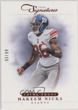 Hakeem Nicks #76 Football Cards 2012 Panini Prime Signatures