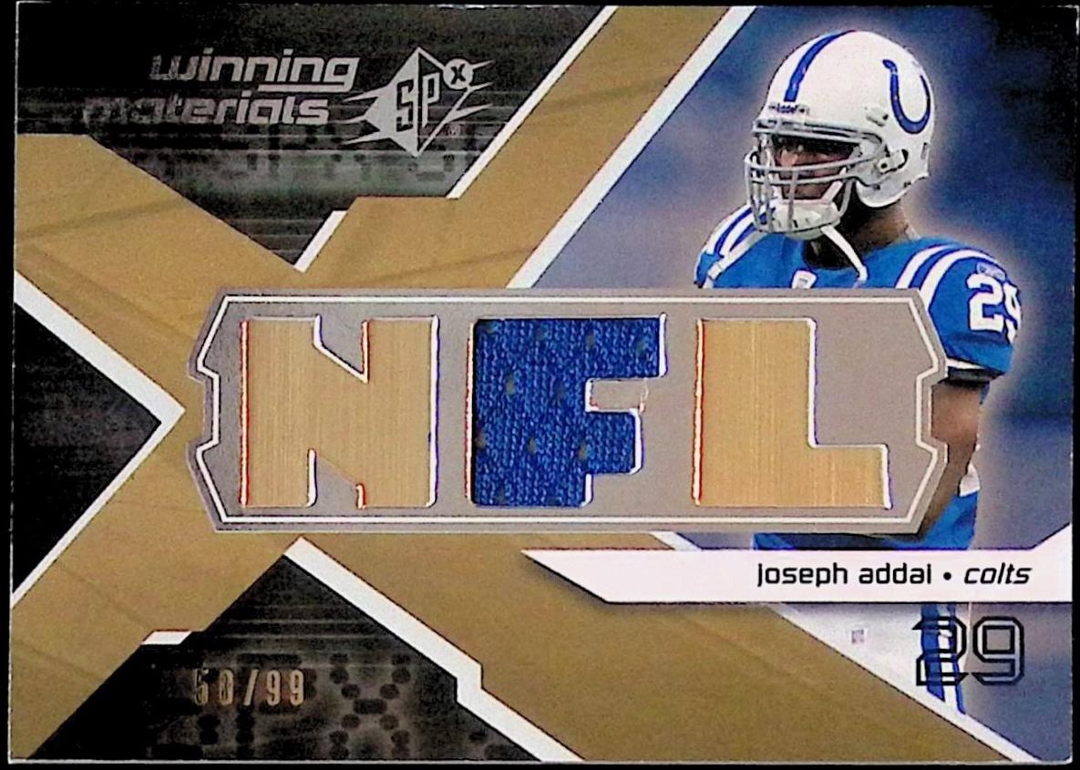 Joseph Addai #WM-JA 2008 Spx Winning Materials Football