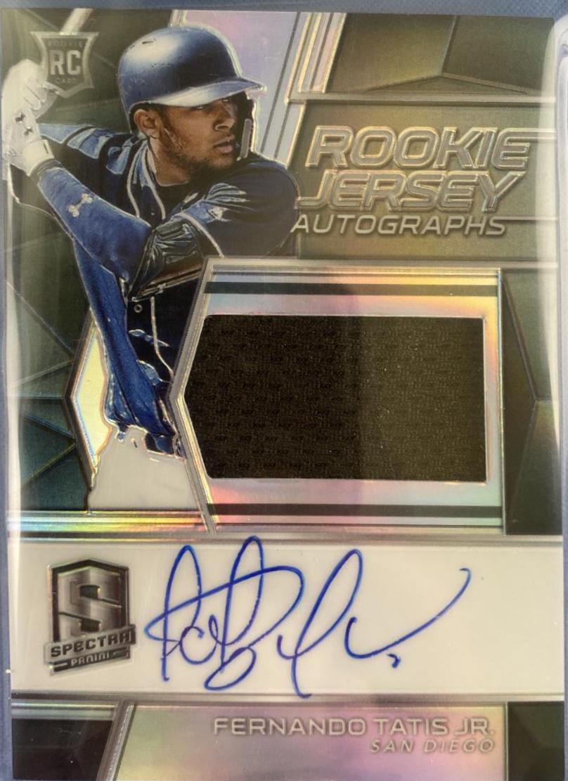 Fernando Tatis Jr. #149 Baseball Cards 2019 Panini Chronicles Spectra Rookie Jersey Autograph