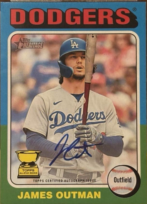 James Outman #ROA-JO Baseball Cards 2024 Topps Heritage Mini Real One Autograph