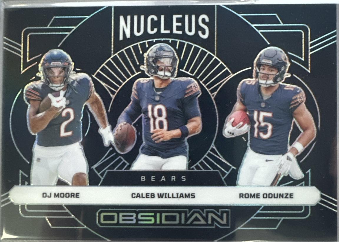 Caleb Williams / DJ Moore / Rome Odunze #5 Football Cards 2024 Panini Obsidian Nucleus