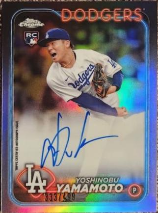 Yoshinobu Yamamoto #RA-YY Baseball Cards 2024 Topps Chrome Rookie Autograph