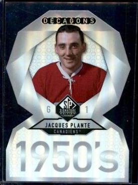 Jacques Plante #DC-3 Hockey Cards 2020 SP Signature Edition Legends Decagons