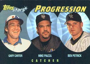 Gary Carter / Mike Piazza / Ben Petrick #P2 Baseball Cards 2000 Topps Stars Progression