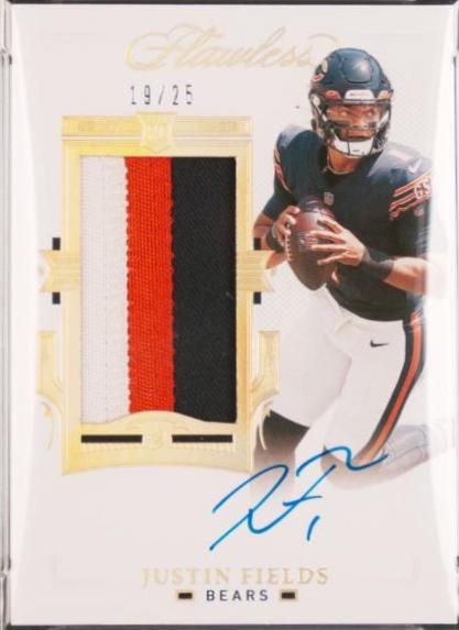 Justin Fields #RPA-JFI Football Cards 2021 Panini Flawless Rookie Patch Autographs