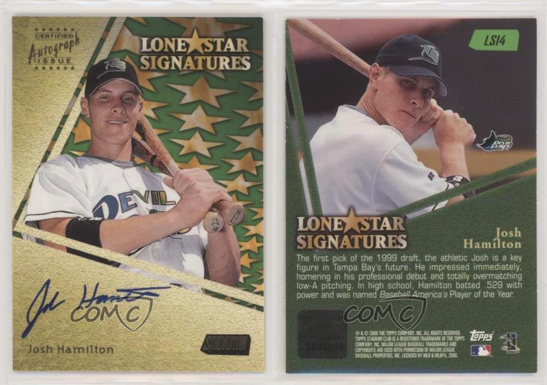 Josh Hamilton #LS14 Baseball Cards 2000 Stadium Club Lone Star Signatures