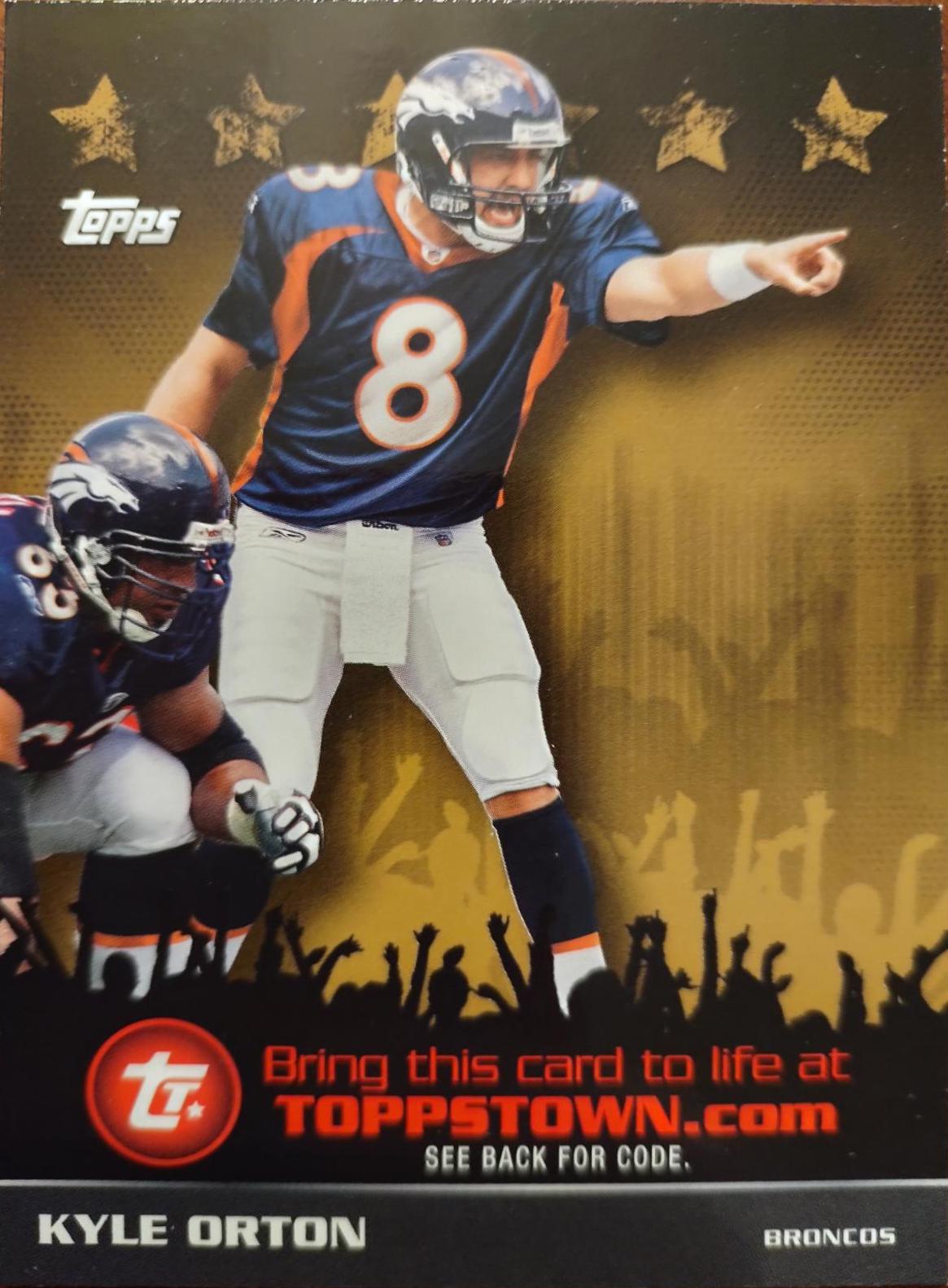 Kyle Orton #TTT24 Football Cards 2009 Topps Toppstown Gold