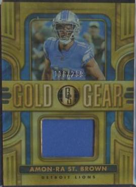 Amon Ra St. Brown #GG-ASB Football Cards 2023 Panini Gold Standard Gear