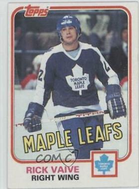 Rick Vaive #44 Hockey Cards 1981 Topps
