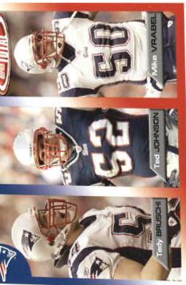Mike Vrabel, Ted Johnson, Tedy Bruschi #378 Football Cards 2005 Topps Total