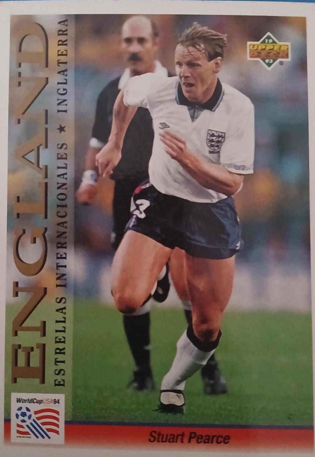 Stuart Pearce #191 1993 Upper Deck World Cup Preview Adams Gum Soccer