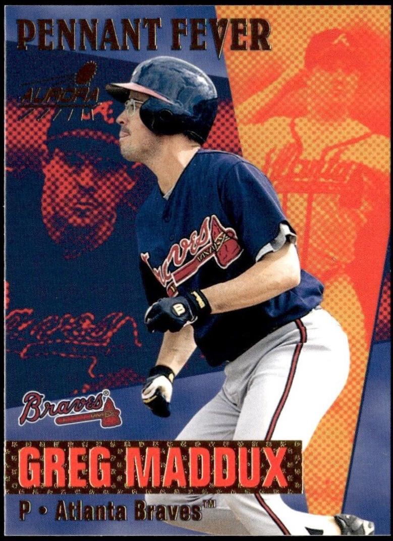 Greg Maddux #2 Baseball Cards 1999 Pacific Aurora Pennant Fever