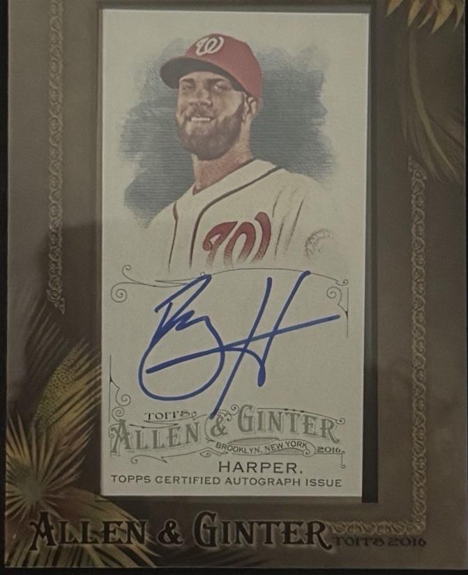 Bryce Harper #AGA-BH 2016 Topps Allen & Ginter X Baseball Framed Mini Autographs