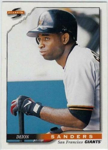 Deion Sanders #18 Baseball Cards 1996 Score