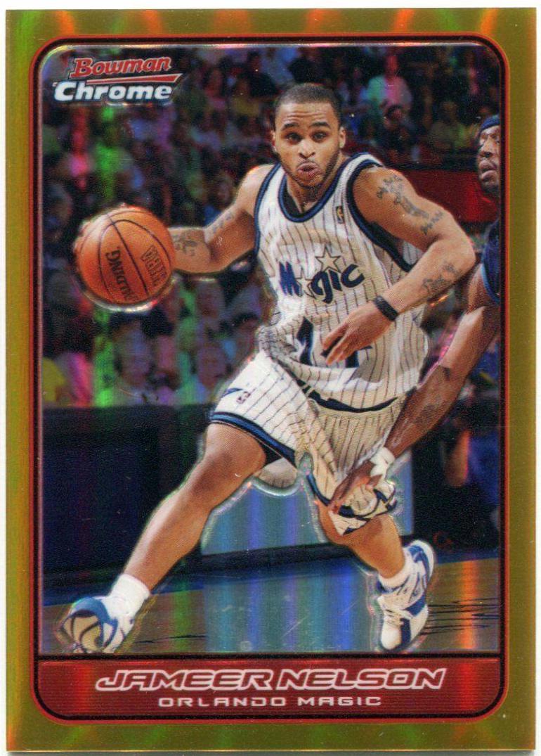 Jameer Nelson Gold Refractor #69 Basketball Cards 2006 Bowman Chrome
