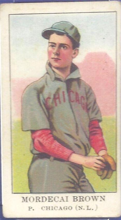 Mordecai Brown Baseball Cards 1909 E91 American Caramel Set B