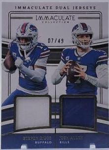 Stefon Diggs / Josh Allen #9 Football Cards 2023 Panini Immaculate Dual Jersey