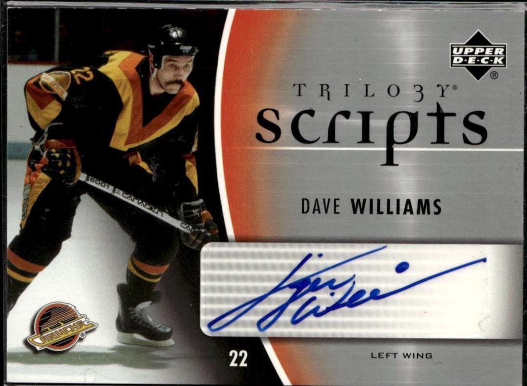 Tiger Williams #TS-WI Hockey Cards 2006 Upper Deck Trilogy Scripts