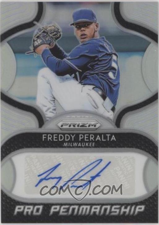 Freddy Peralta #PP-FP Baseball Cards 2019 Panini Prizm Pro Penmanship