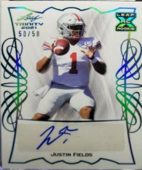 Justin Fields #BA-JF1 2021 Leaf Trinity Signatures Football