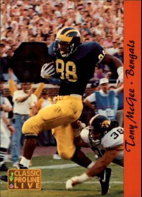 Tony McGee #40 Football Cards 1993 Pro Line Live