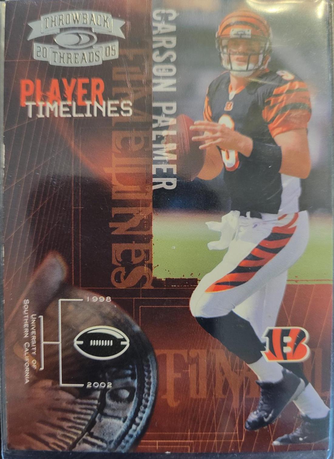 Carson Palmer #PT-5 Football Cards 2005 Panini Donruss Throwback Threads Player Timelines