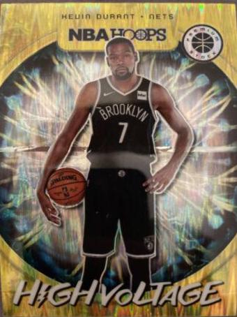 Kevin Durant #3 Basketball Cards 2019 Panini Hoops Premium Stock High Voltage