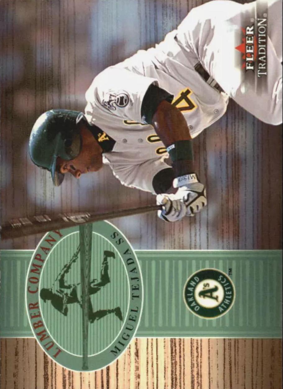 Miguel Tejada #9 Baseball Cards 2002 Fleer Tradition Lumber Company