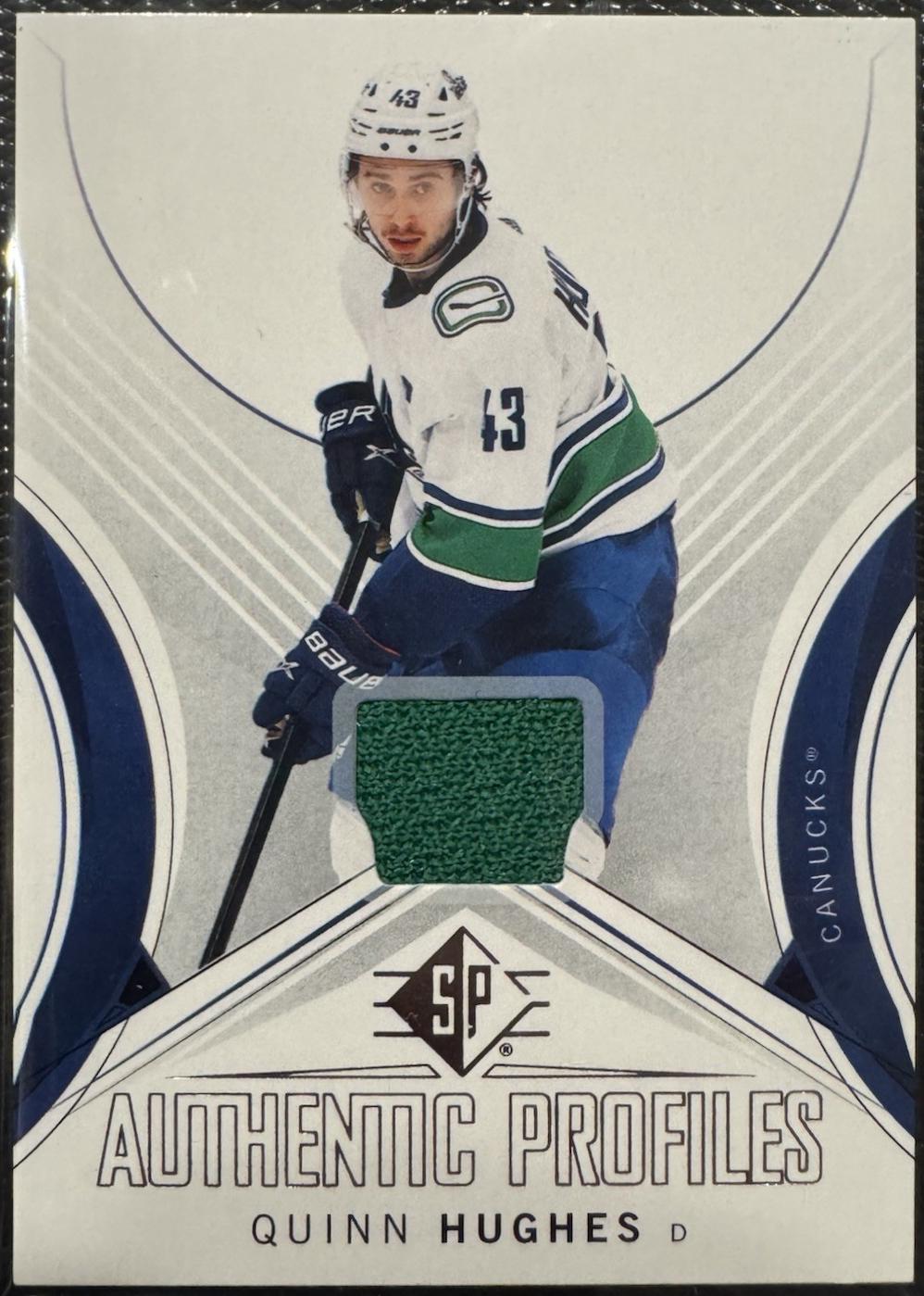 Quinn Hughes #AP-11 Hockey Cards 2024 SP Authentic Profiles Jersey