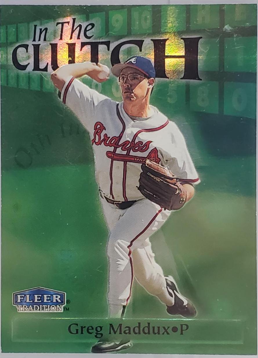Greg Maddux #11 Baseball Cards 1998 Fleer Tradition In the Clutch