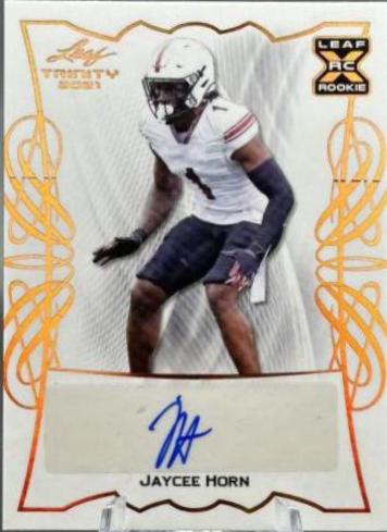 Jaycee Horn #BA-JH3 2021 Leaf Trinity Signatures Football